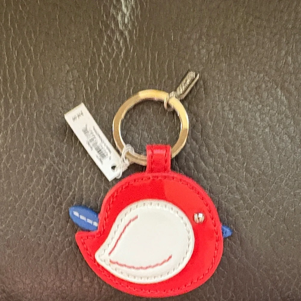 Coach red bird key fob